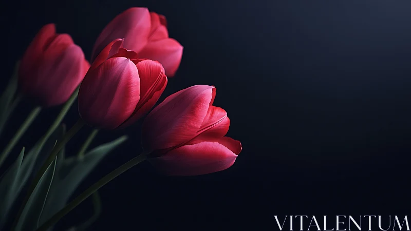 Silhouetted Tulip Petals with Backlighting and Translucent Vein Architecture.