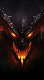 Molten demon helm smiles with a jagged, world-ending grin