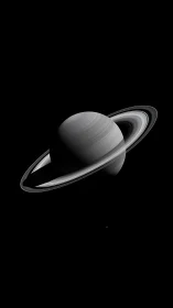 Saturn’s quiet rings drifting through deep black space.