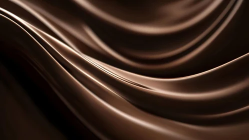 Luxurious flowing dark chocolate waves in abstract art style.