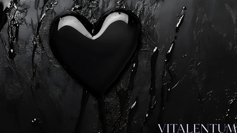 Monochromatic Heart Shape with High-Contrast Tonal Gradient and Textured Surface