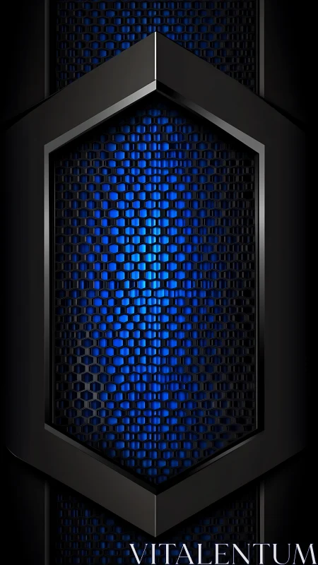 Sleek blue hexagon grid glowing with modern tech warmth.
