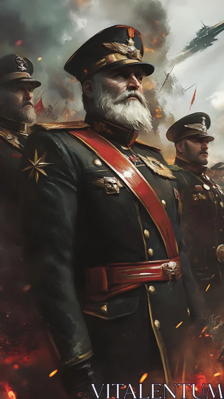 Grand marshal portrait in militaristic digital painting style.