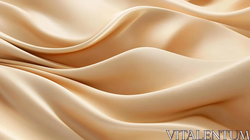 Smooth beige silk fabric with soft waves, minimalist abstract style.