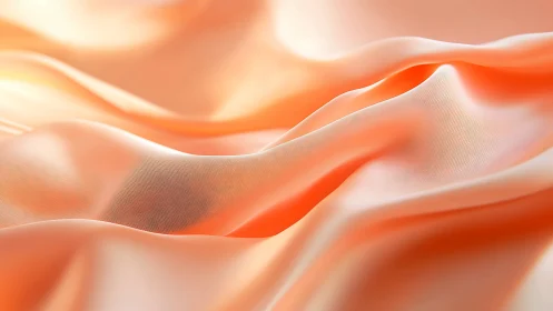Silken sunrise waves in soft peach and glowing light.