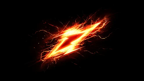 Digital energy bolt emblem with dynamic light flare composition.