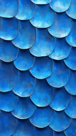 Layered blue scales create a textured abstract pattern.