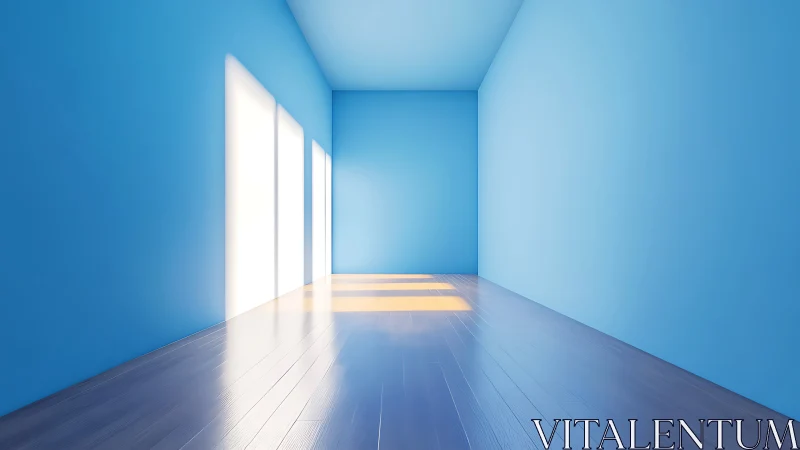 Sunlit blue room inviting quiet moments of calm and hope.