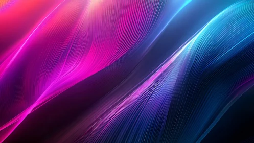 Digital painting of neon flowing vector wavefields in motion.