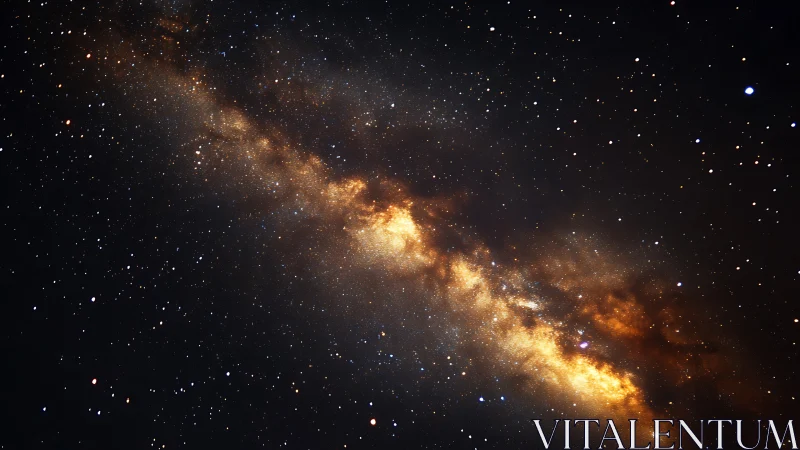 Photorealistic Milky Way band with dense galactic core profile.