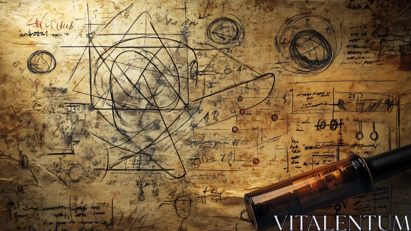 Technical sketch sheet displays overlapping geometric diagrams