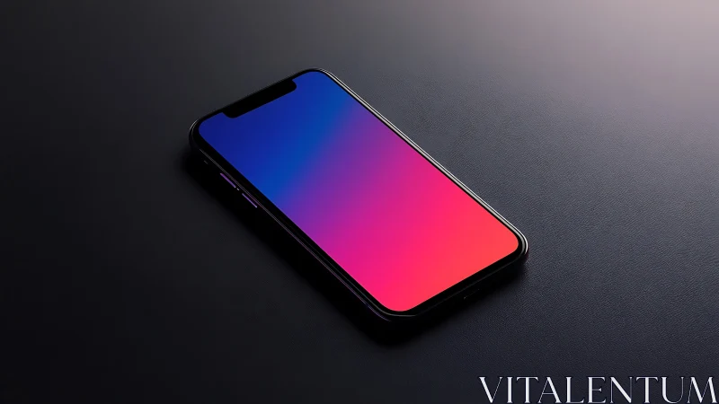 Modern smartphone glows with vibrant gradient spectrum.