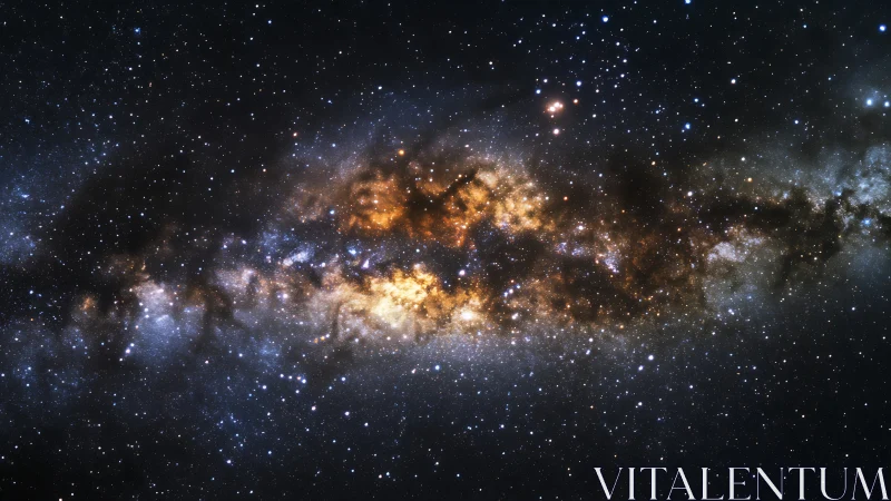 Milky Way galactic band with dense central star clouds.