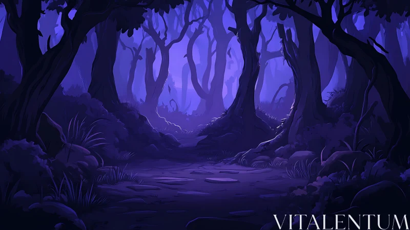 Mystical Forest Grove: Luminescent Twilight Atmosphere.