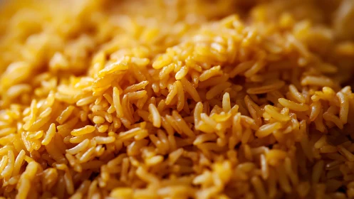 Macro optical study of golden seasoned rice grain topology.