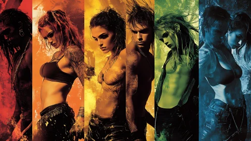 Elemental rebels ignite the spectrum with painted firestorms.