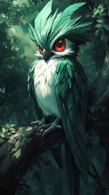 Forest emerald owl quietly rehearses its midnight prophecy