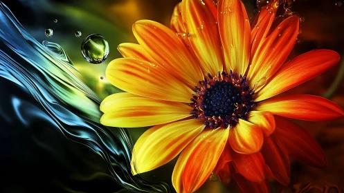 Golden Petals Dance: Where Water Meets Radiant Blooms.