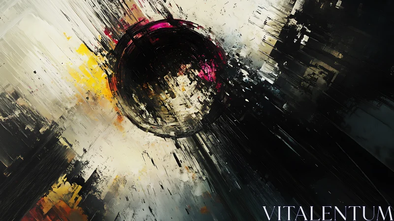 Explosive cosmic sphere bursts through bold abstract light