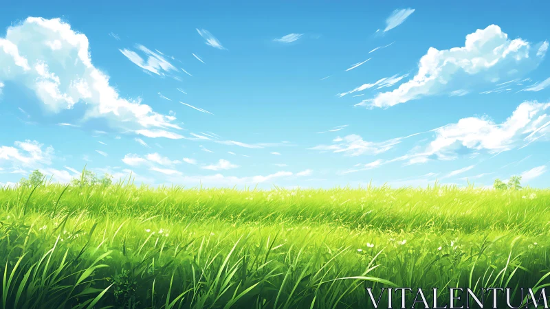 Sunlit meadow hush beneath racing cotton-cloud dreams.