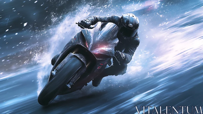 Motorcyclist leaning into fast high speed corner on road.