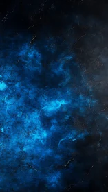 Electric blue nebula texture over dark cracked stone