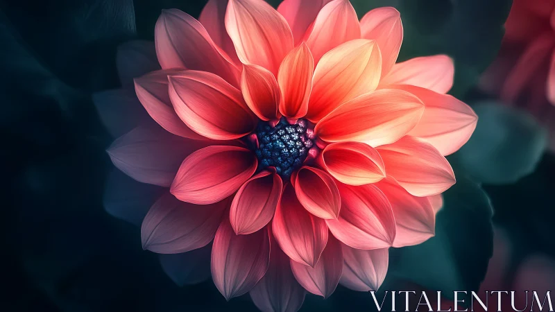 Radiant Coral Dahlia Blooms with Elegant Luminous Beauty