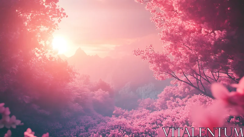 Cotton candy sunrise melts over a dream-tinted valley