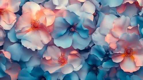 Gradient Blooms in Dreamy Hues Create Ethereal Floral Garden