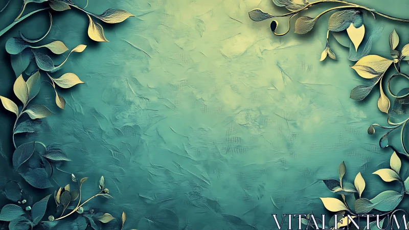 Leafy teal frame inviting quiet moments of simple joy.