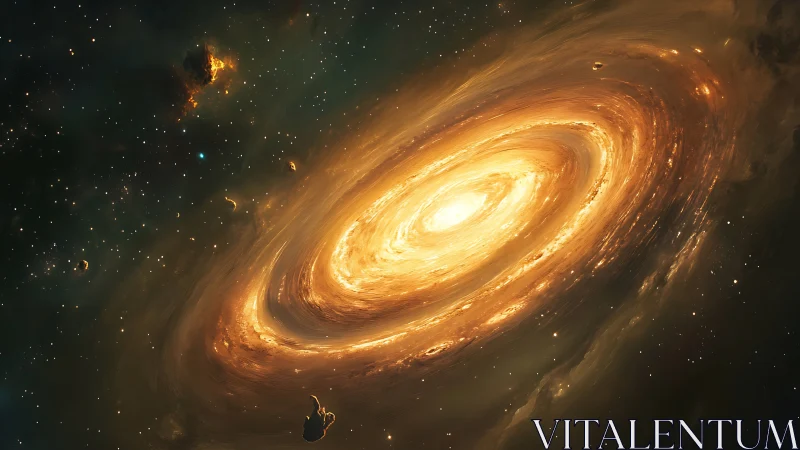 Heliocentric plasma galaxy disc with luminous accretion spiral.