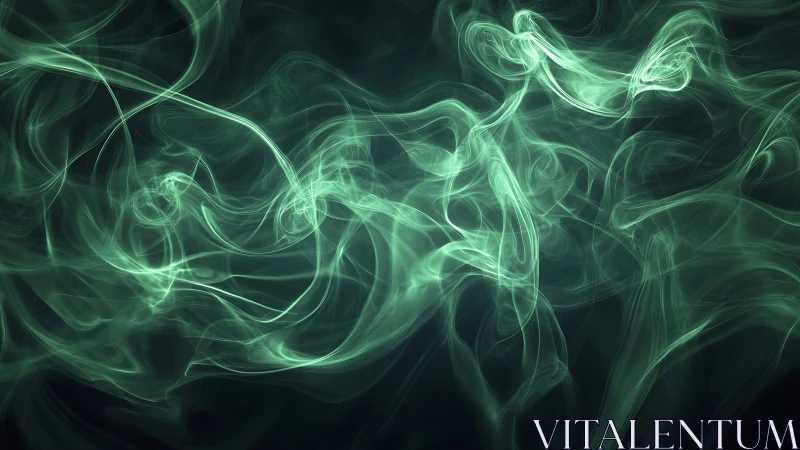 Soft emerald smoke swirling in dreamy flowing patterns.