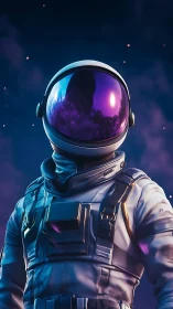 Reflective-visor astronaut rendered with high-contrast 3D lighting