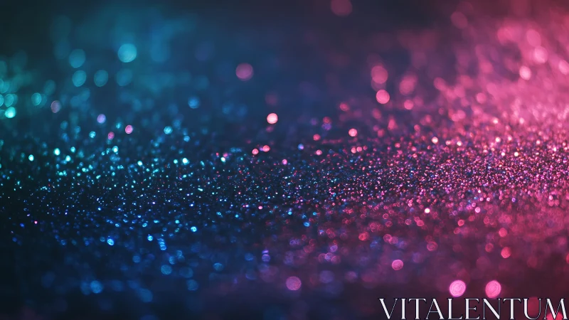 Vibrant macro shot of blue and pink glitter bokeh background.