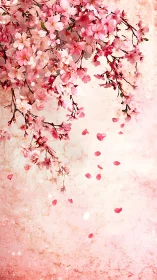 Delicate Cherry Blossoms Cascade in Pink Serenity