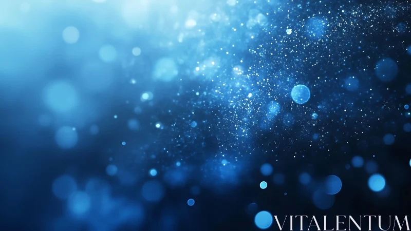 Abstract blue bokeh lights with dreamy cosmic effect background.