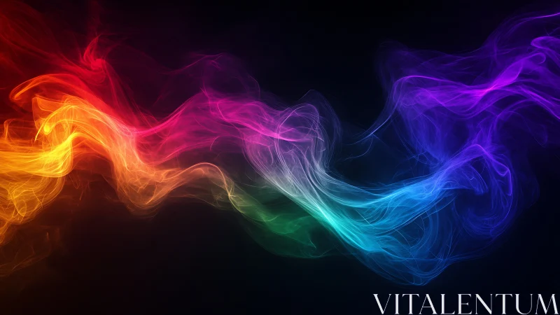 Dancing rainbow light trails swirling through a dreamy night.