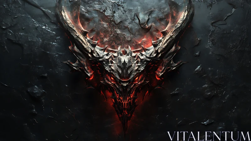 Molten demonic skull crest with jagged antler morphology.