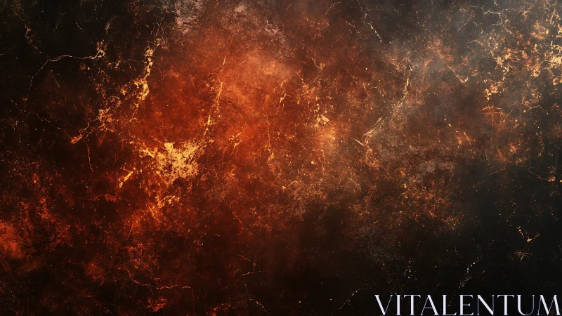 Oxidized metal surface shows fiery corrosion and dense crackle