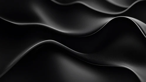 Sculpted black satin waves with cinematic rim lighting.