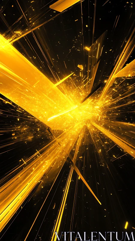 Golden lightburst racing through a deep cosmic night sky.