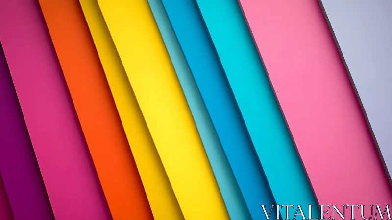 Slanting candy-colored panels in a bold rainbow cadence.