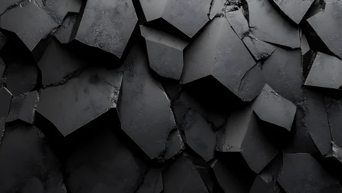 Shattered obsidian plates lean into darkness and depth