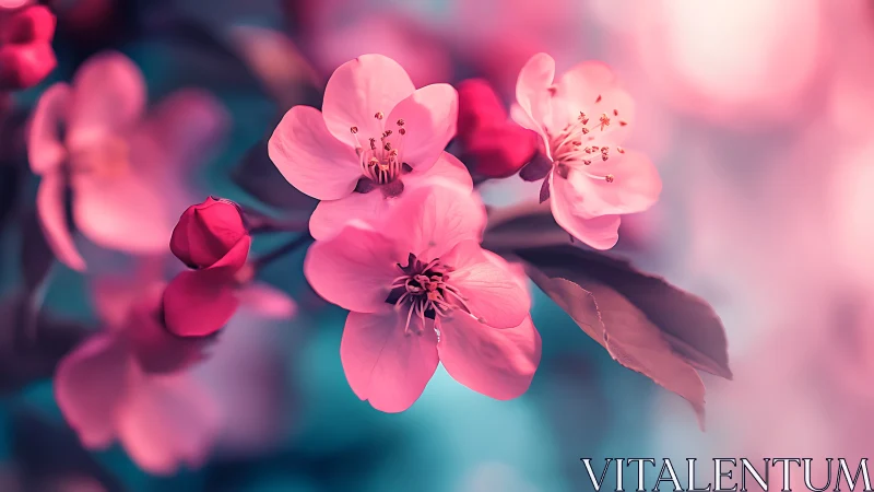 Cherry Blossom Cluster With Selective Focus Depth of Field.