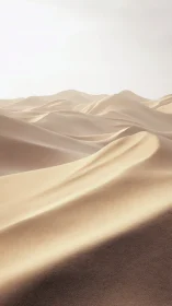Soft-lit desert dunes with wind-sculpted crests and tonal gradients.