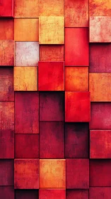Layered red and orange geometric panels create tactile depth