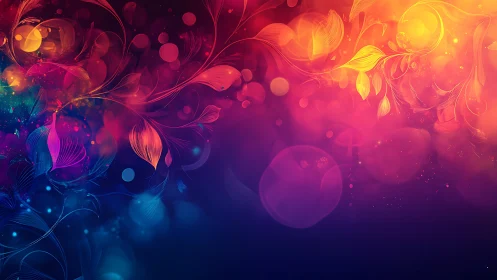 Gradient floral light patterns over dark abstract field.