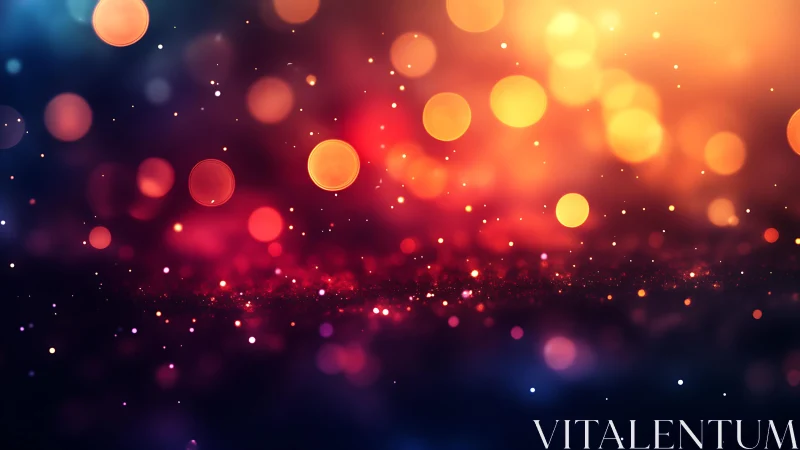 Vibrant Bokeh Lights Abstract Background in Warm Tones.