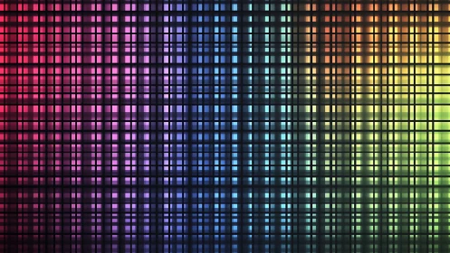 Radiant rainbow grid gently blends color into a calm rhythm