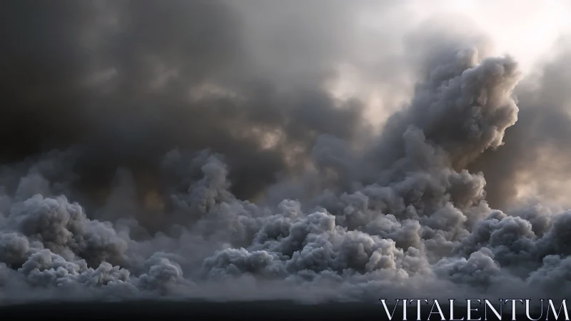 Dense storm cloud formation over dark, obscured horizon.
